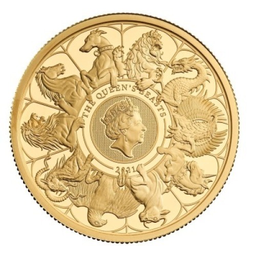 The Queen's Beasts 2021 2oz Gold Proof Die Trial Piece