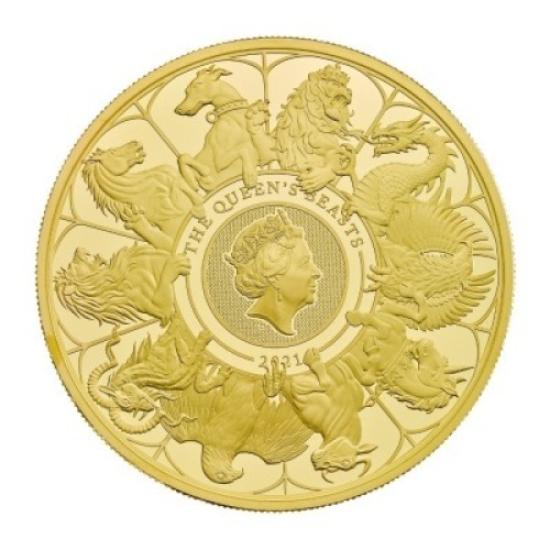 The Queen&rsquo;s Beasts 2021 Gold Proof Kilo Die Trial Piece
