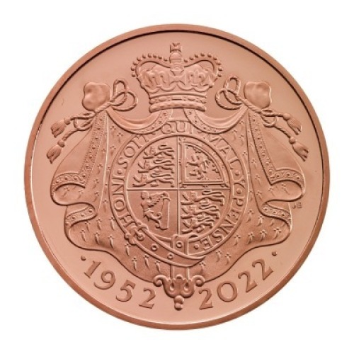 The Platinum Jubilee of Her Majesty The Queen 2022 &pound;5 Gold Proof Die Trial Piece