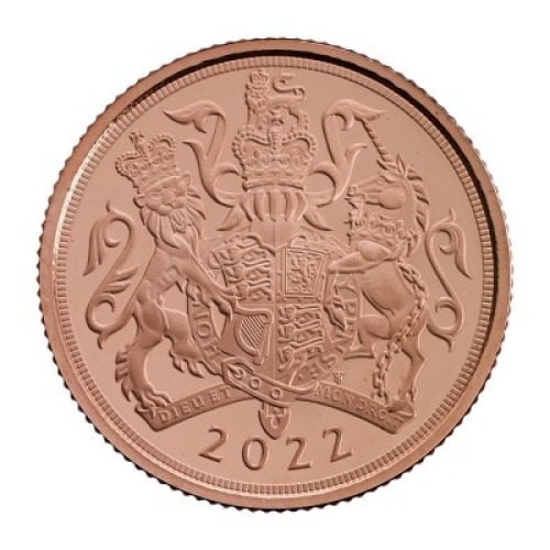 The Quarter-Sovereign 2022 Gold Proof Die Trial Piece