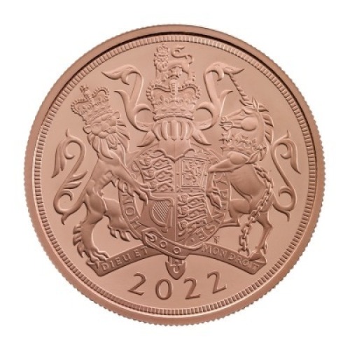The Double-Sovereign 2022 Gold Proof Die Trial Piece