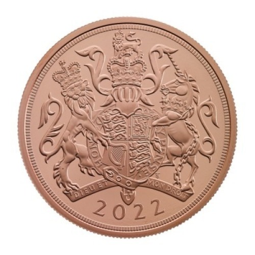 The Five-Sovereign Piece 2022 Gold Proof Die Trial Piece