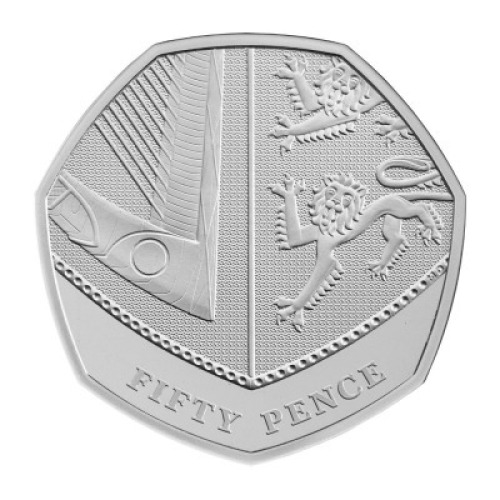 The Platinum Jubilee of Her Majesty the Queen 2022 Definitive 50p Platinum Proof Die Trial Piece
