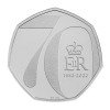 The Platinum Jubilee of Her Majesty The Queen 2022 50p Platinum Proof Die Trial Piece - 2