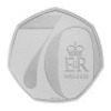 The Platinum Jubilee of Her Majesty The Queen 2022 50p Platinum Proof Die Trial Piece - 2