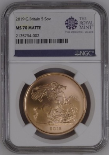 2019 Brilliant Uncirculated Five-Sovereign Piece