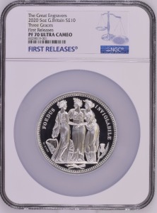 2020 Great Engravers The Three Graces 5oz Silver Proof