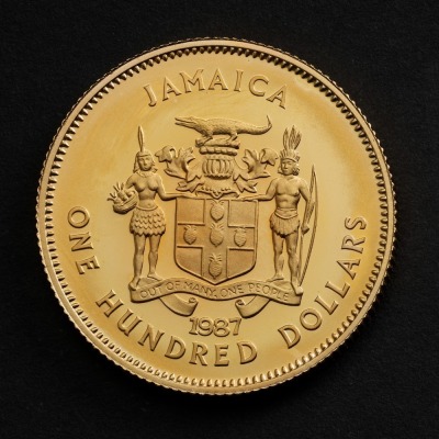1987 Jamaica 100th Anniversary of the Birth of Marcus Garvey $100 Gold Proof Coin