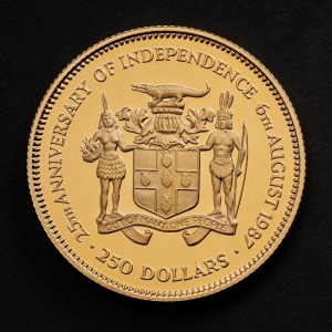 1987 Jamaica 25th Anniversary of Independence 1962-1987 $250 Gold Proof Coin