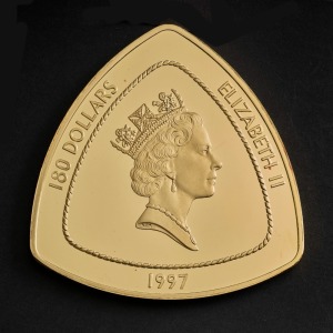 1997 Bermuda $180 Triangular 5oz Gold Proof Coin