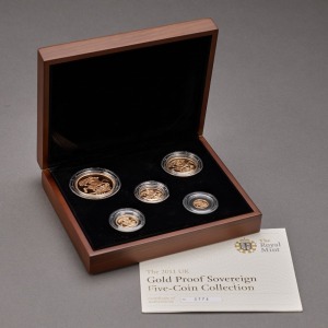 2011 UK Gold Proof Sovereign Five-Coin Collection