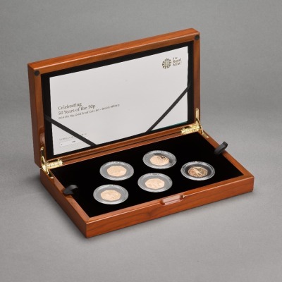 The 50th Anniversary of the 50p 2019 UK 50p Gold Proof Five-Coin Set – Military