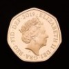 The 50th Anniversary of the 50p 2019 UK 50p Gold Proof Piedfort Five-Coin Set &ndash; British Culture - 2