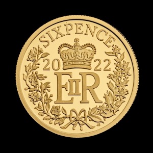 Six Pence 2022 UK Gold Proof Trial Piece