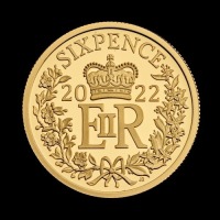 Six Pence 2022 UK Gold Proof Trial Piece