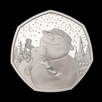 The Snowman and the Snowdog 2022 50p Silver Proof Trial Piece