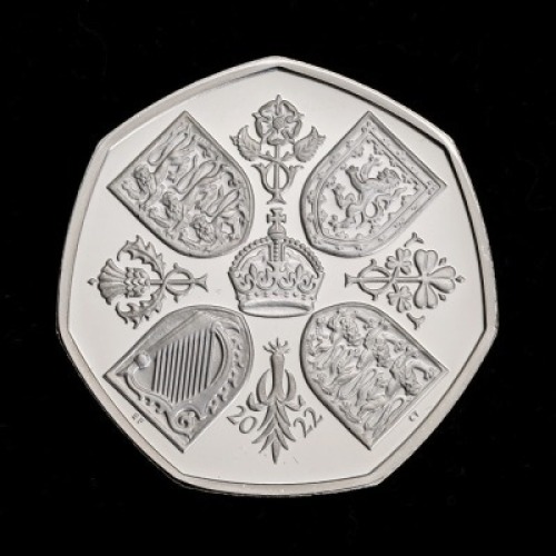 Her Majesty Queen Elizabeth II 2022 50p Silver Proof Trial Piece
