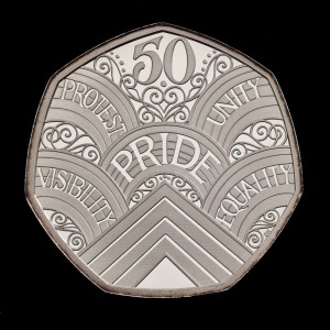 50 Years of Pride 2022 50p Silver Piedfort Proof Trial Piece