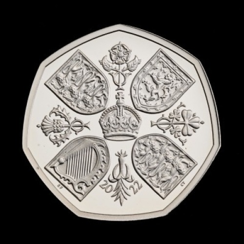 Her Majesty Queen Elizabeth II 2022 50p Silver Piedfort Proof Trial Piece