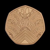 50 Years of Pride 2022 50p Gold Proof Piedfort Trial Piece