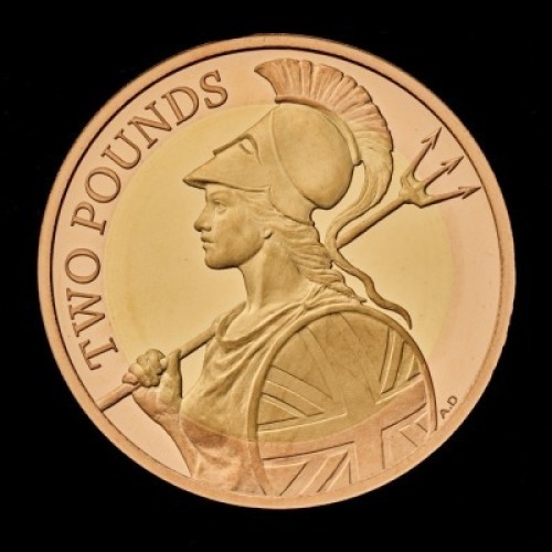 2022 &pound;2 Gold Proof Britannia Design Trial Piece