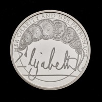 The Queen's Reign Charity and Patronage 2022 &pound;5 Silver Proof Trial Piece