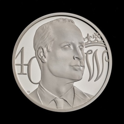The 40th Birthday of HRH The Duke of Cambridge 2022 &pound;5 Silver Proof Piedfort Trial Piece