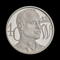 The 40th Birthday of HRH The Duke of Cambridge 2022 &pound;5 Silver Proof Piedfort Trial Piece