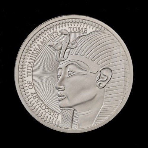 The 100th Anniversary of the Discovery of Tutankhamun's Tomb 2022 &pound;5 Silver Proof Piedfort Trial Piece