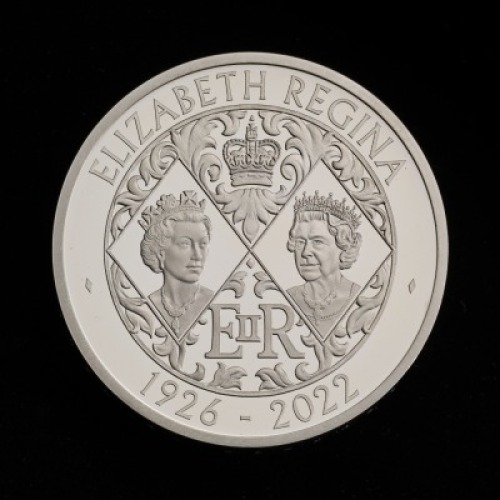 Her Majesty Queen Elizabeth II 2022 &pound;5 Silver Proof Piedfort Trial Piece