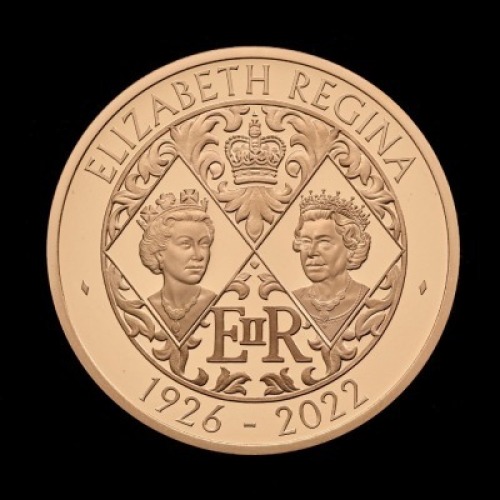 Her Majesty Queen Elizabeth II 2022 &pound;5 Gold Proof Trial Piece