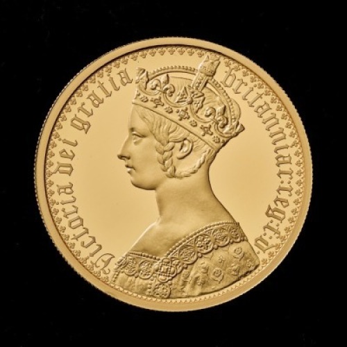 Plain Edge Gothic Crown Portrait 2021 2oz Gold Proof Trial Piece