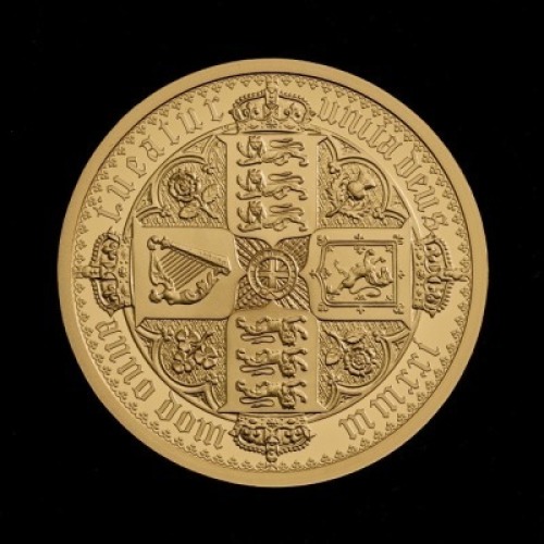 Plain Edge Gothic Crown Quartered 2021 2oz Gold Proof Trial Piece