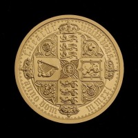 Plain Edge Gothic Crown Quartered 2021 2oz Gold Proof Trial Piece