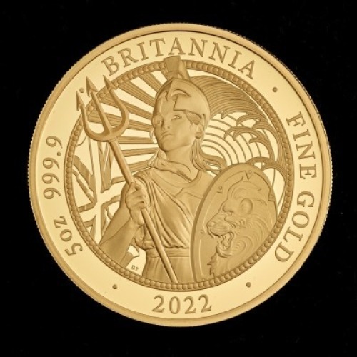 The Britannia 2022 5oz Gold Proof Trial Piece