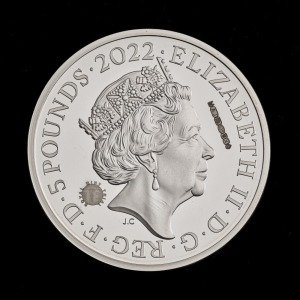 The Queens Reign The Commonwealth 2022 £5 Silver Proof Piedfort Trial Piece