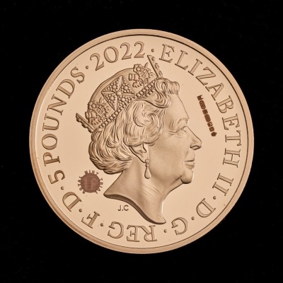 The Queen's Reign Honours and Investitures 2022 £5 Gold Proof Trial Piece