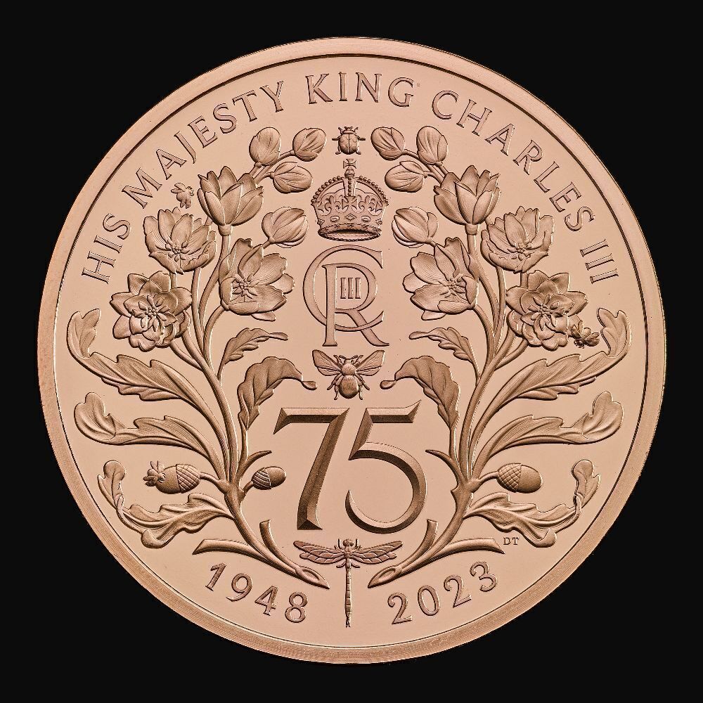 The 75th Birthday Of His Majesty King Charles Iii 2023 £5 Gold Proof Trial Piece 2 