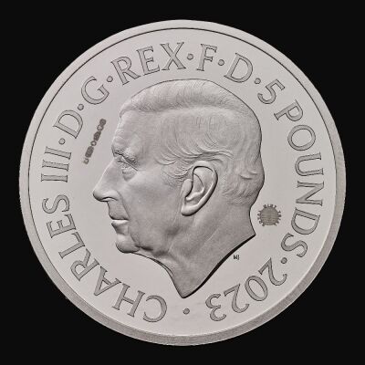 The 75th Birthday of His Majesty King Charles III 2023 £5 Platinum Proof Trial Piece