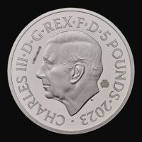 The 75th Birthday of His Majesty King Charles III 2023 &pound;5 Platinum Proof Trial Piece
