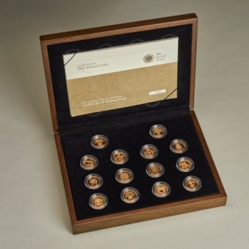 2008 25th Anniversary of the &pound;1 coin Fourteen-coin set