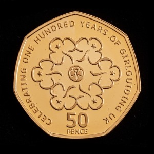 2010 Gold Proof 50P Girl Guiding