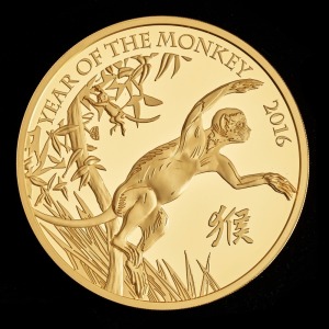 2016 Gold Proof £1000 (Kilo) - Lunar Year of the Monkey