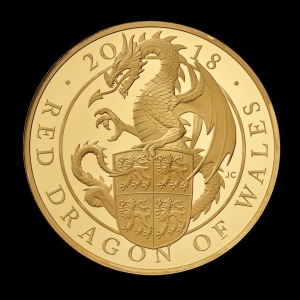 2018 Gold Proof £1000 (kilo) - The Red Dragon of Wales