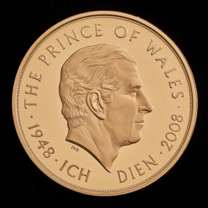 2008 Gold Proof £5 Prince of Wales 60th Birthday