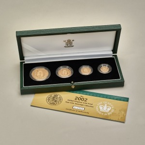 2002 Sovereign 4 coin Gold Proof set