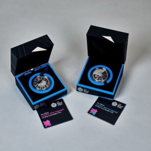 2012 Olympic and Paralympic &pound;5 Silver Proof Piedfort pair