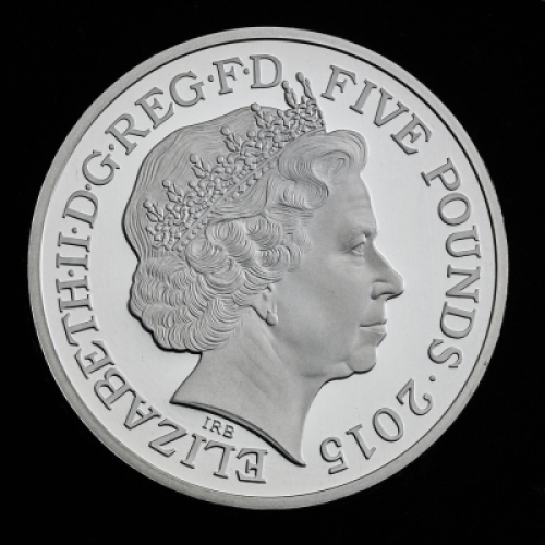 2015 &pound;5 Platinum Piedfort proof coin