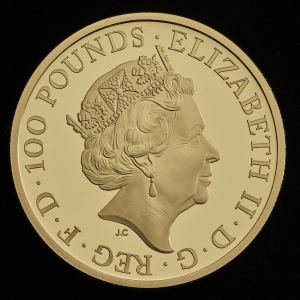 2021 The Queen's Beasts The White Greyhound of Richmond Gold Proof one ounce