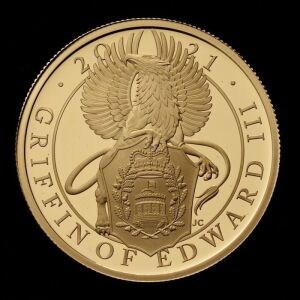 2021 The Queen's Beasts The Griffin of Edward III Gold Proof one ounce